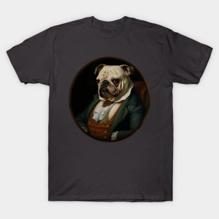 Victorian Noble Bulldog - Oil Painting Style T-Shirt